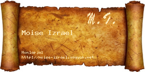 Moise Izrael névjegykártya